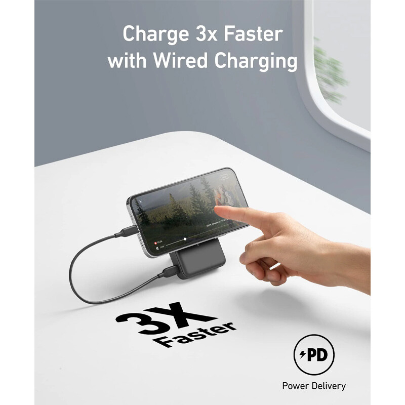 پاور بانک بی سیم فست شارژ انکر A1641 PD 20W ظرفیت 10000 میلی آمپر ساعت