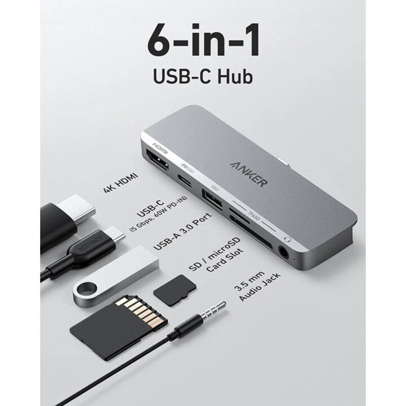 هاب 6 پورت Type-C انکر A8363