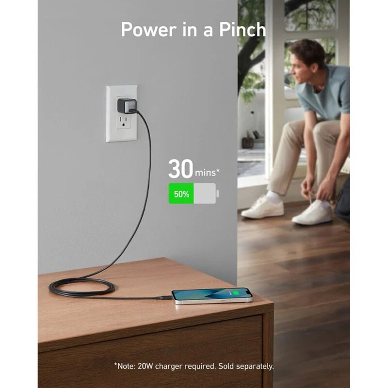 کابل تبدیل فست شارژ Anker A8833 Type-C To Lightning 18W 1.8m