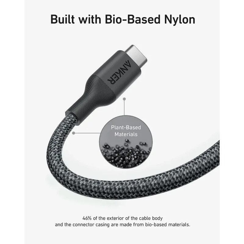 کابل تبدیل فست شارژ Anker A80b5 Type-C To Lightning PD 60W 0.9m