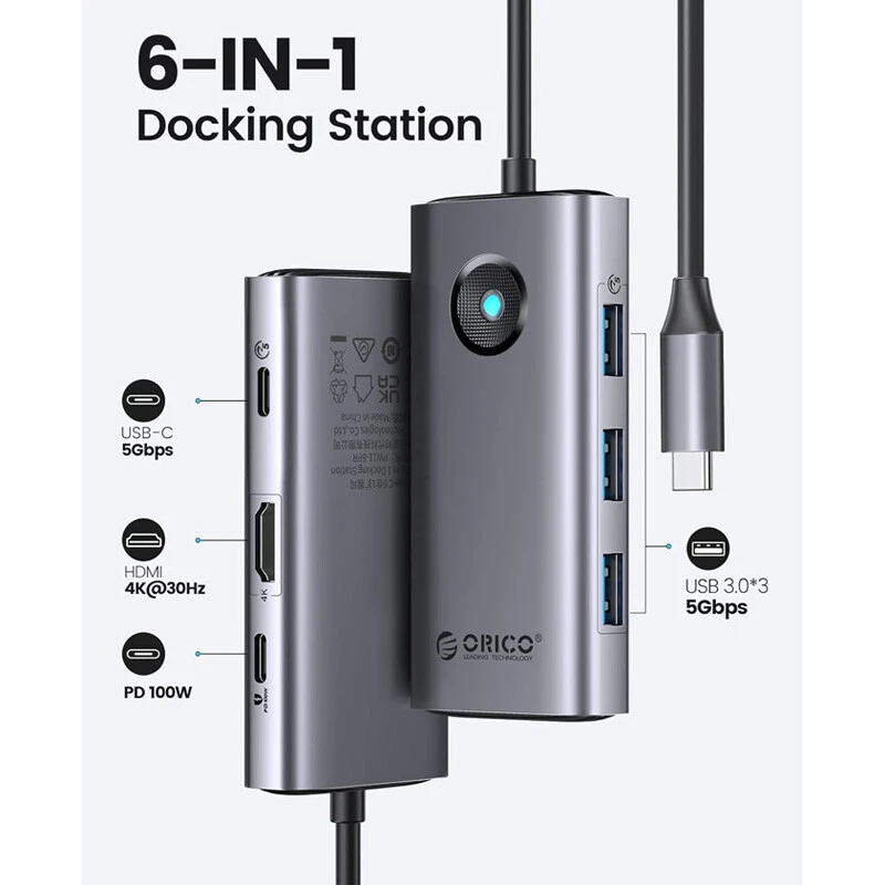 هاب 6 پورت Type-C اوریکو PW11-6P