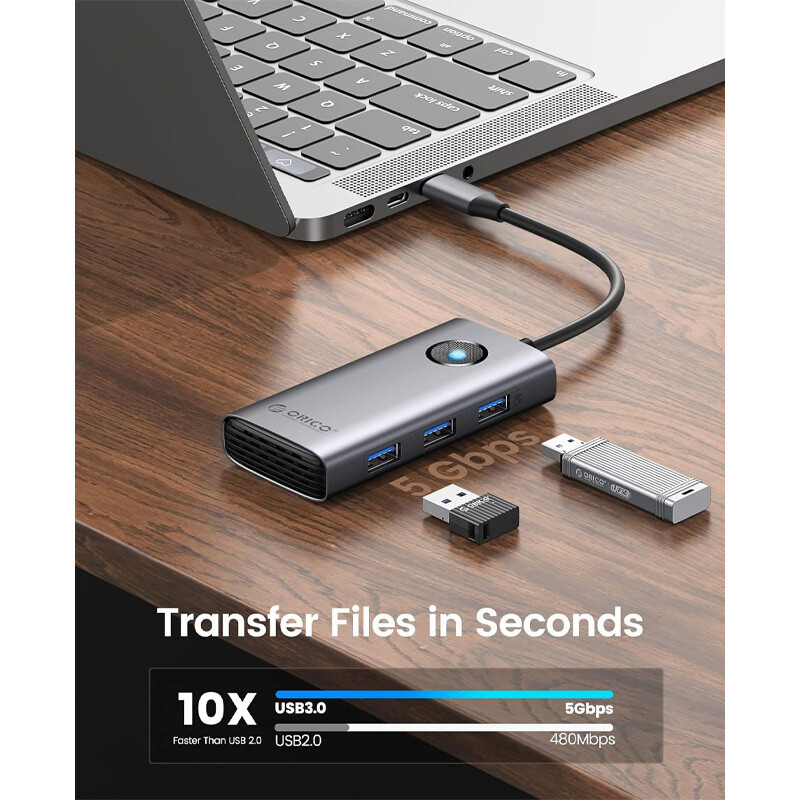 هاب 6 پورت Type-C اوریکو PW11-6P