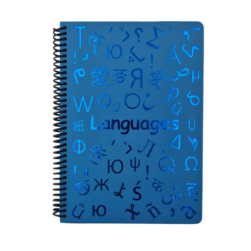 دفتر سیمی 100 برگ طرح Languages شاینی دات نوت