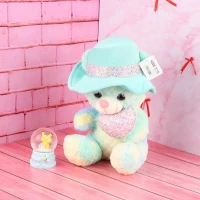 عروسک پولیشی خرس نشسته کلاهدار خارجی کد 110/1094
