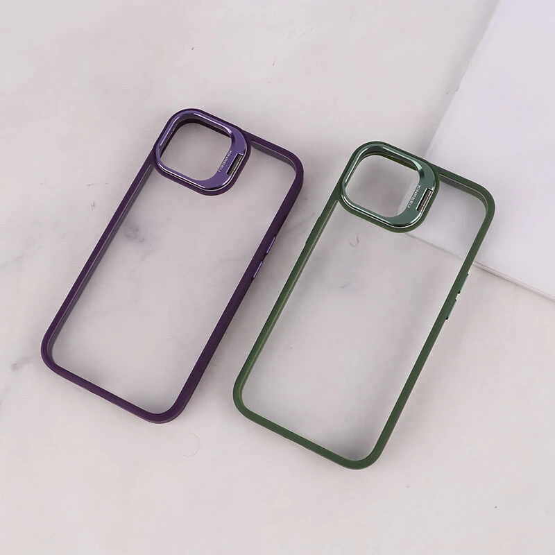 قاب PC آیفون iPhone 13 /14 استندشو با محافظ لنز رینگی