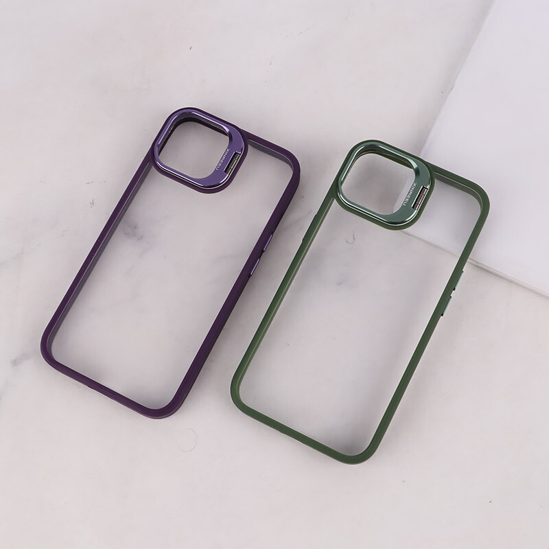 قاب PC آیفون iPhone 13 /14 استندشو با محافظ لنز رینگی