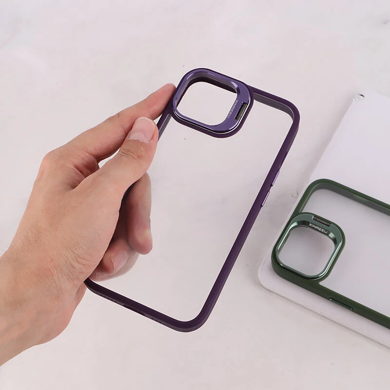 قاب PC آیفون iPhone 13 /14 استندشو با محافظ لنز رینگی