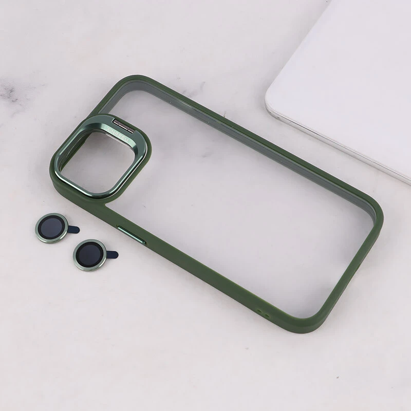 قاب PC آیفون iPhone 13 /14 استندشو با محافظ لنز رینگی