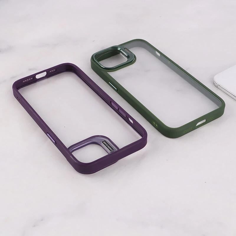 قاب PC آیفون iPhone 13 /14 استندشو با محافظ لنز رینگی