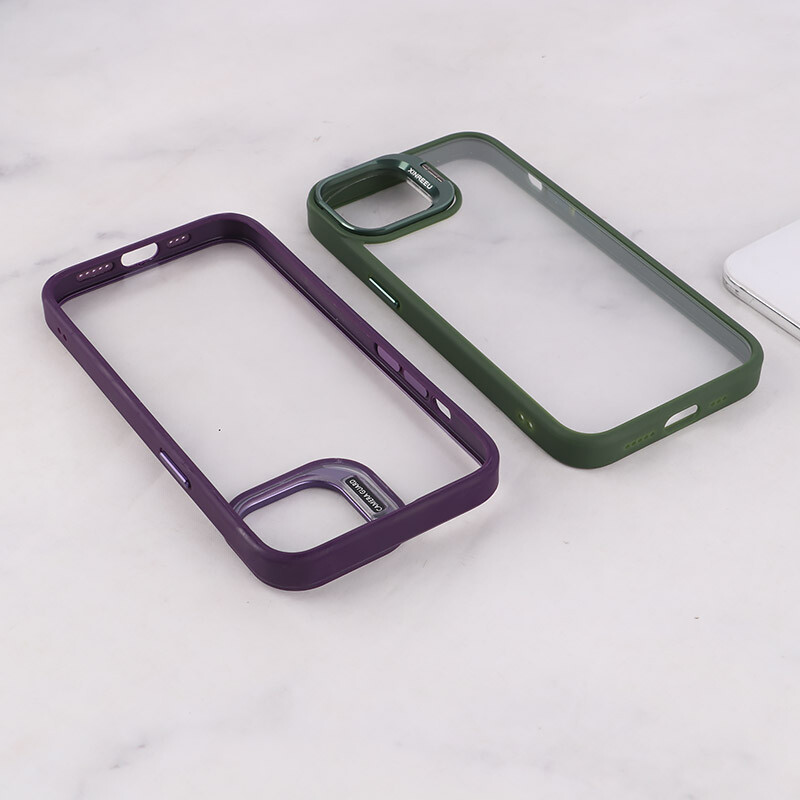 قاب PC آیفون iPhone 13 /14 استندشو با محافظ لنز رینگی