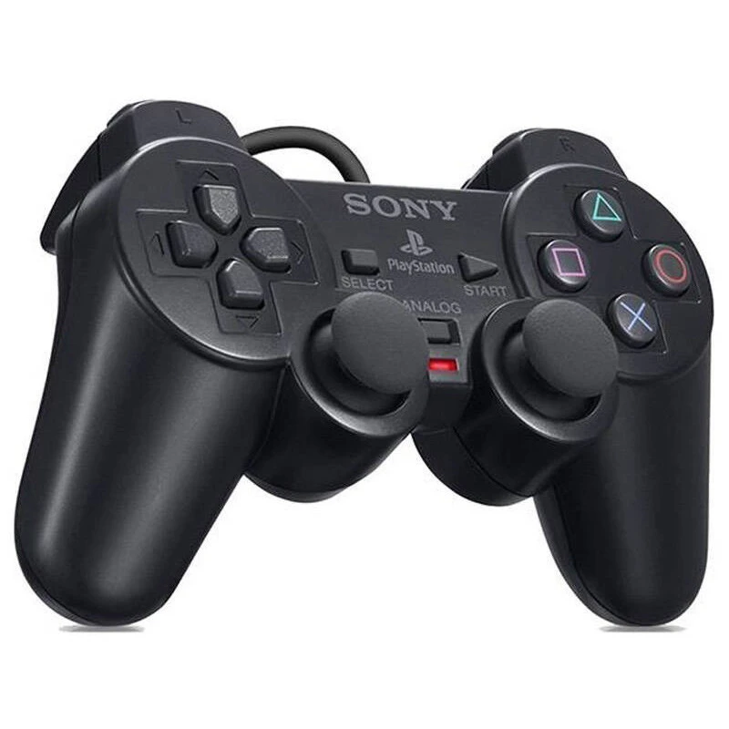 دسته بازی تک شوکدار Sony PS2 مشکی سیم ابریشمی