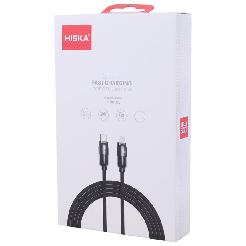 کابل تبدیل فست شارژ Hiska Jelly LX-901CL Type-C To Lightning QC3.0 PD 2.4A 20W 1m