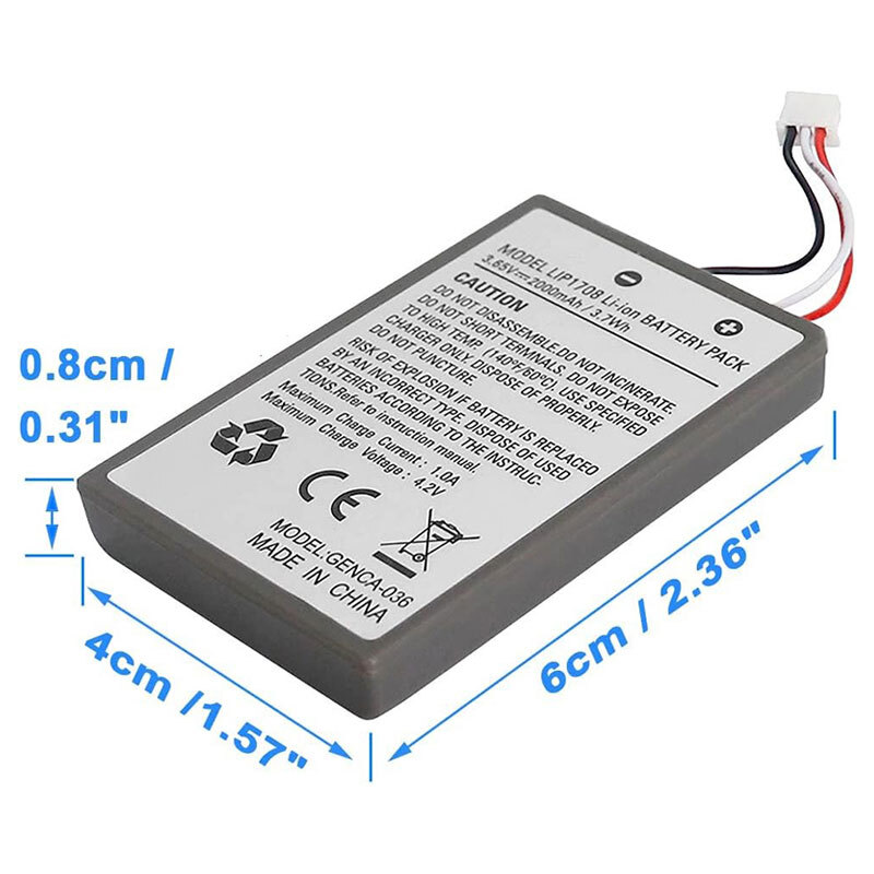 باتری دسته PS5 مدل GENCA-036 با ظرفیت 2000 به همراه کابل شارژ