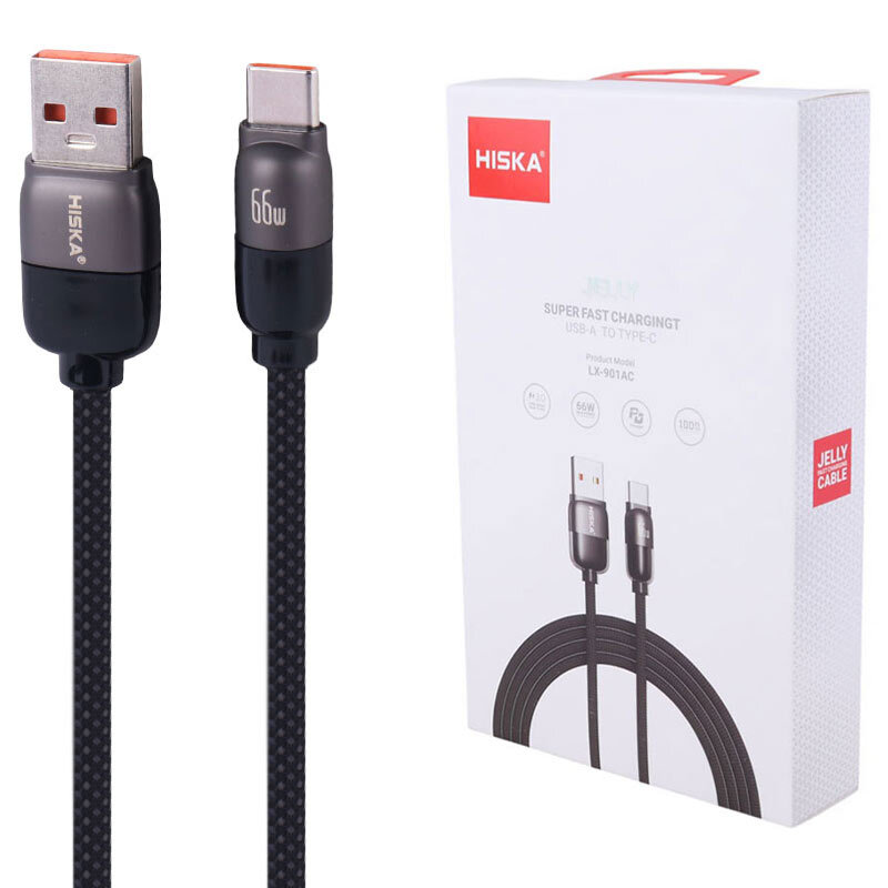 کابل تایپ سی فست شارژ Hiska Jelly LX-901AC 5A QC3.0 PD 66W 1m