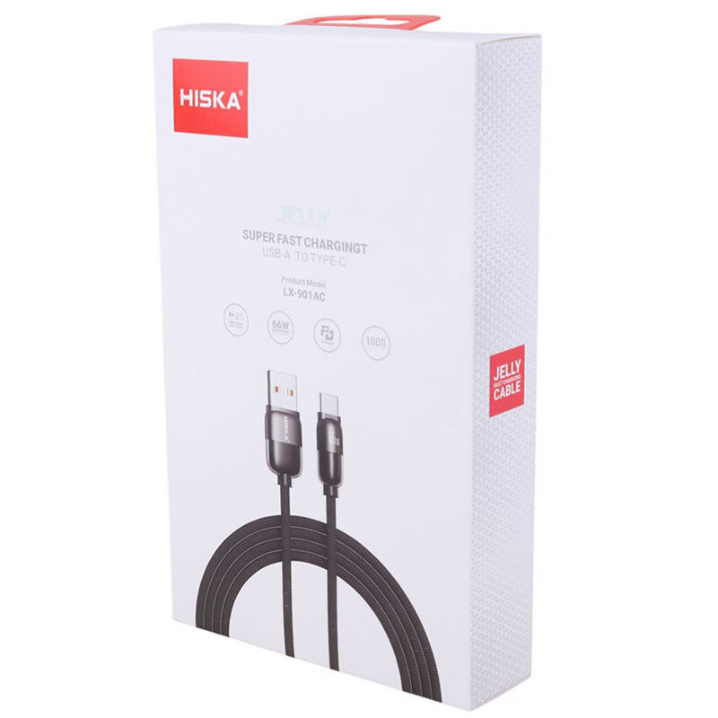 کابل تایپ سی فست شارژ Hiska Jelly LX-901AC 5A QC3.0 PD 66W 1m