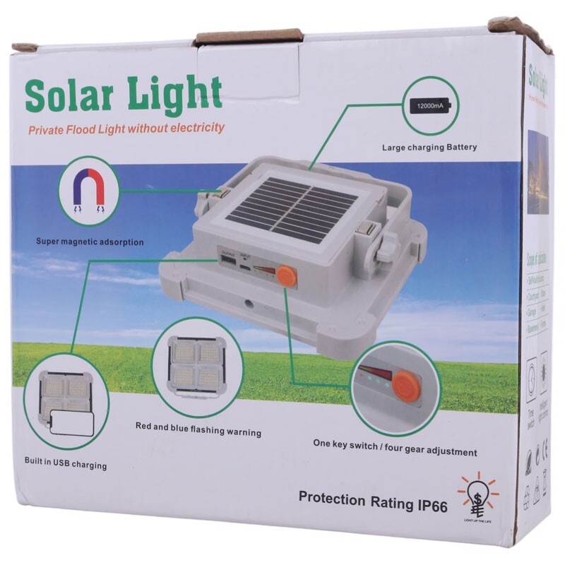 پروژکتور سیار شارژی و پاور بانک خورشیدی Solar Light