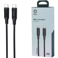 کابل تبدیل فست شارژ Green Lion GNPVC60CTCBK Type-C To Type-C PD 3A 60W 1m