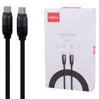 کابل تبدیل فست شارژ Hiska LX-901CC Type-C to Type-C QC3.0 PD 5A 60W 1m