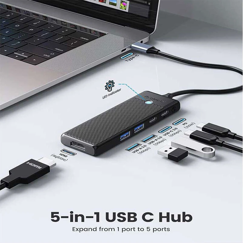 هاب 5 پورت Type-C اوریکو PWD-5P