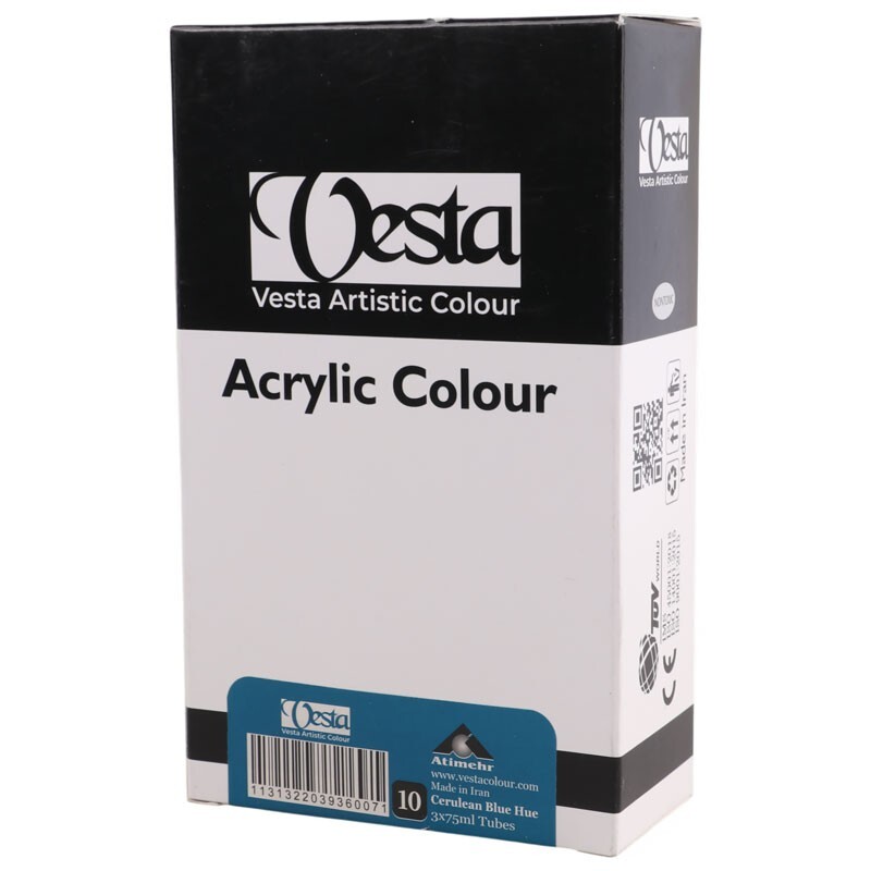 رنگ اکریلیک وستا Cerulean Blue Hue 10 حجم 75 میلی لیتر