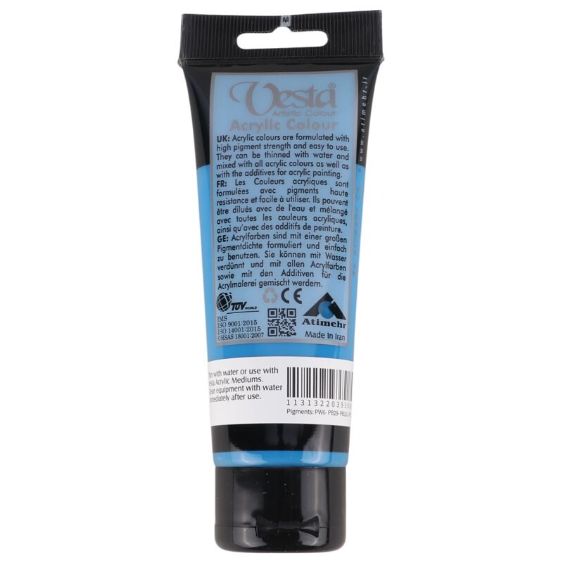 رنگ اکریلیک وستا Cerulean Blue Hue 10 حجم 75 میلی لیتر
