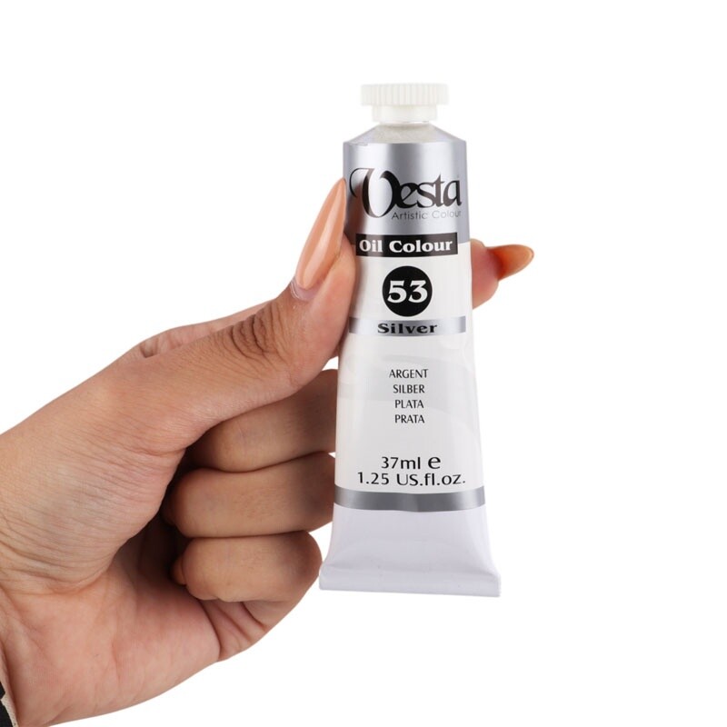 رنگ روغن متالیک وستا Silver 53 حجم 37 میلی لیتر