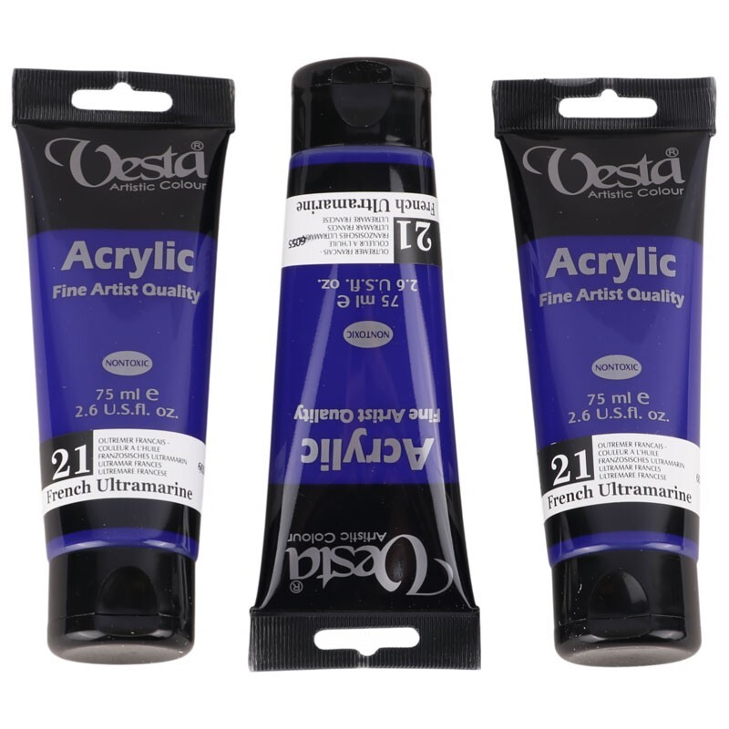 رنگ اکریلیک وستا French Ultramarine 21 حجم 75 میلی لیتر