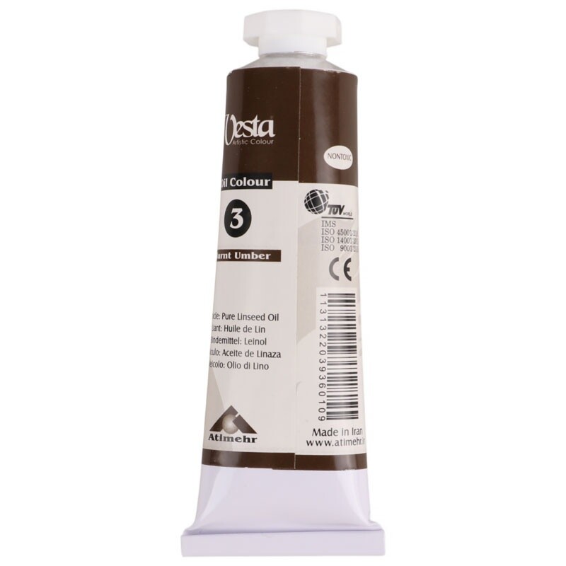 رنگ روغن وستا Burnt Umber 3 حجم 37 میلی لیتر