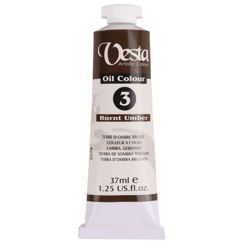 رنگ روغن وستا Burnt Umber 3 حجم 37 میلی لیتر