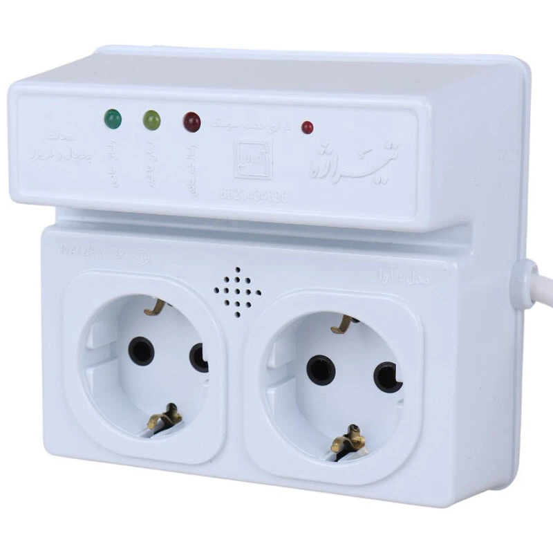 محافظ برق یخچال و فریزر دو کاره 2 خانه ارت دار تیراژه AVA با کابل 1.8 متری