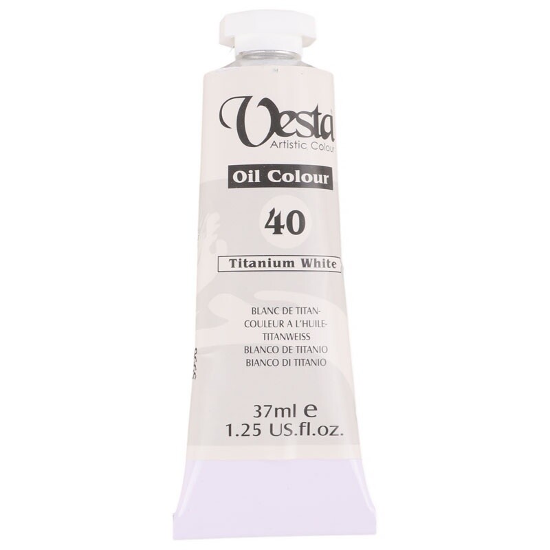 رنگ روغن وستا Titanium White 40 حجم 37 میلی لیتر