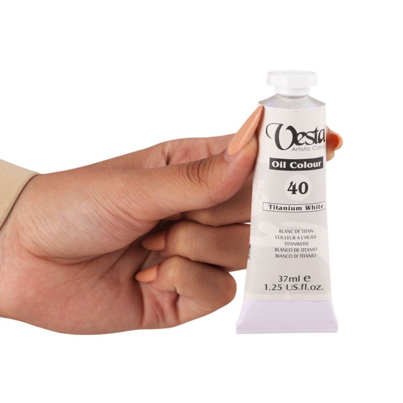 رنگ روغن وستا Titanium White 40 حجم 37 میلی لیتر
