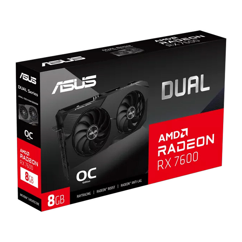 کارت گرافیک Asus Dual Radeon RX7600 OC Edition 8GB GDDR6 128Bit