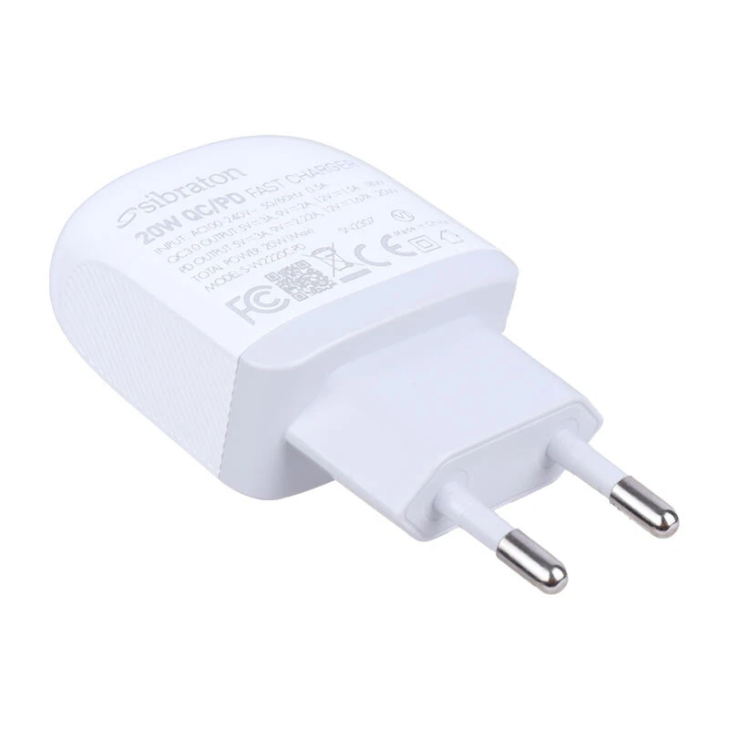 شارژر دیواری 20 وات سیبراتون S-W2220C-PD QC3.0 PD 3A + کابل تایپ سی