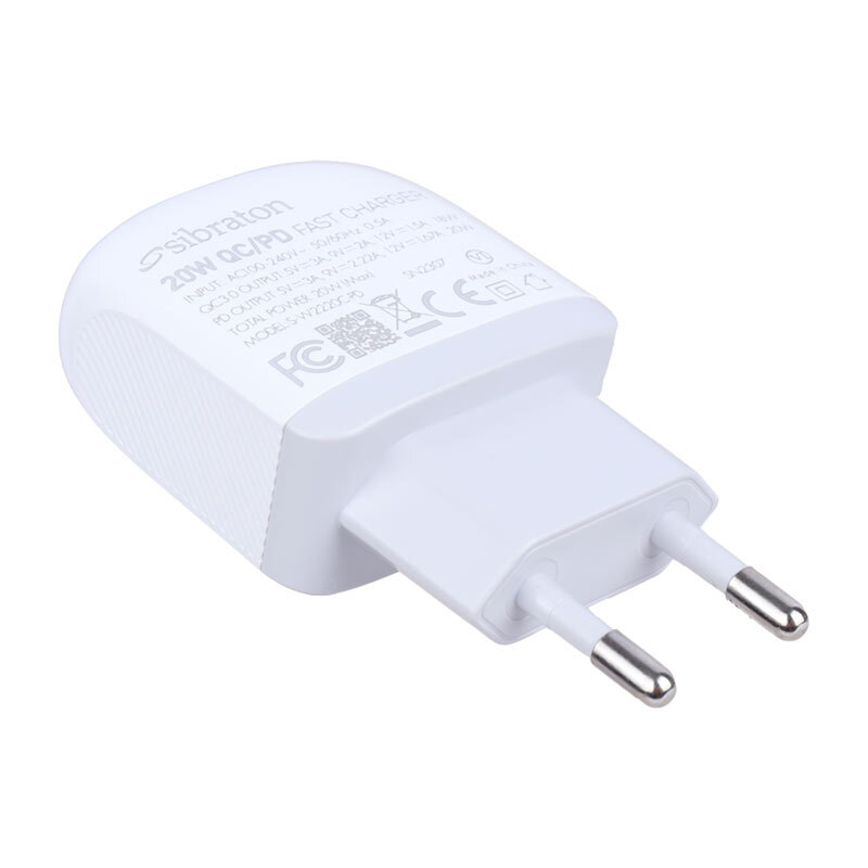 شارژر دیواری 20 وات سیبراتون S-W2220C-PD QC3.0 PD 3A + کابل تایپ سی