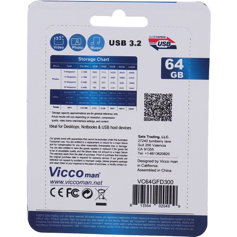 فلش 64 گیگ ویکومن Vicco Man VC300 USB3.2
