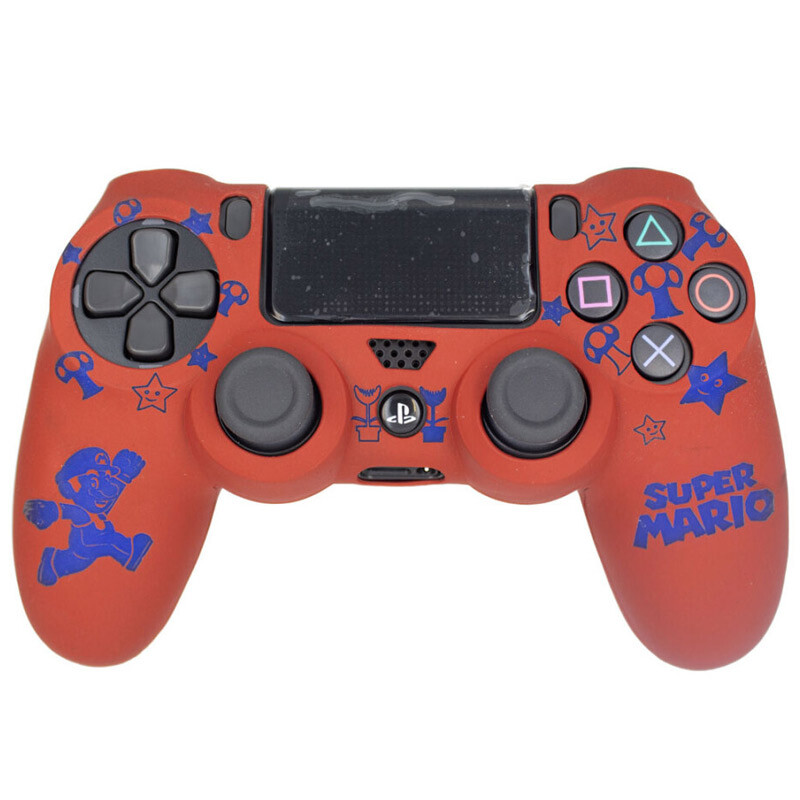 روکش دسته بازی PS4 طرح Super Mario زمینه قرمز آبی