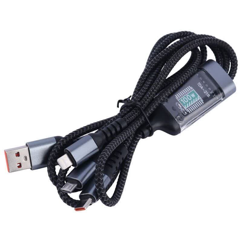 کابل 3 سر فست شارژ TDA-218 100W 1.2m