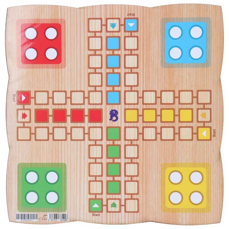 بازی فکری منچ و مارپله چوبی 27.5*27.5 سانتی متر شادی
