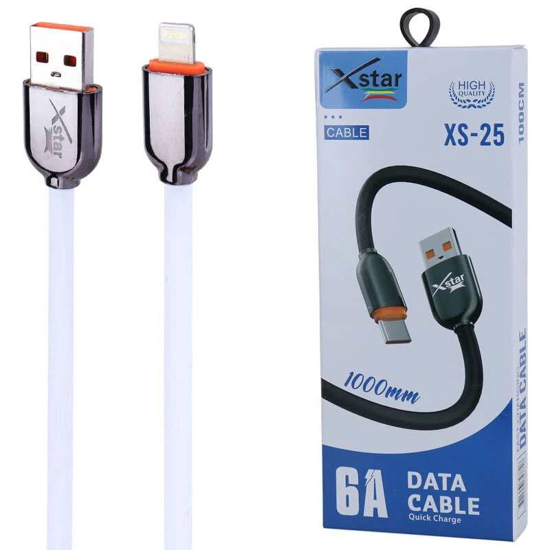 کابل لایتنینگ فست شارژ ایکس استار XS-25 طول 1 متر