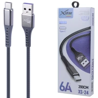 کابل تایپ سی فست شارژ Xstar XS-24 6A 2m