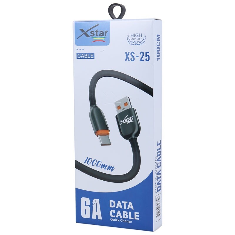 کابل میکرو یو اس بی فست شارژ Xstar XS-25 6A 1m