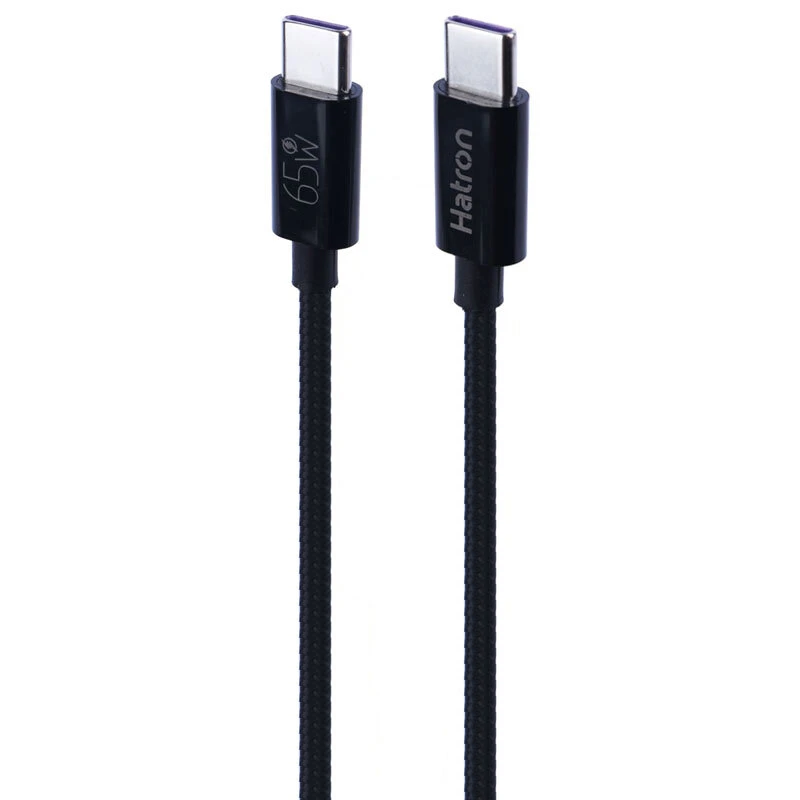 کابل دو سر تایپ سی فست شارژ 65 وات هترون HC605HB طول 1 متر