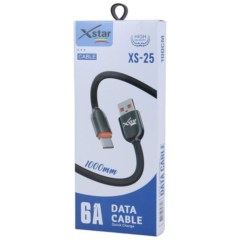 کابل تایپ سی فست شارژ Xstar XS-25 6A 1m