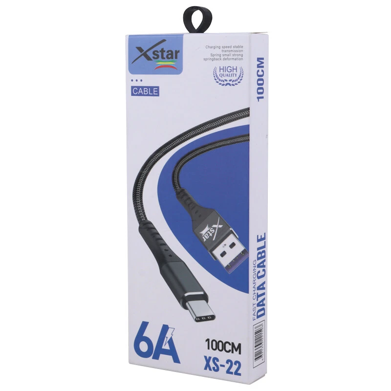 کابل تایپ سی فست شارژ 6 آمپر ایکس استار XS-22 طول 1 متر