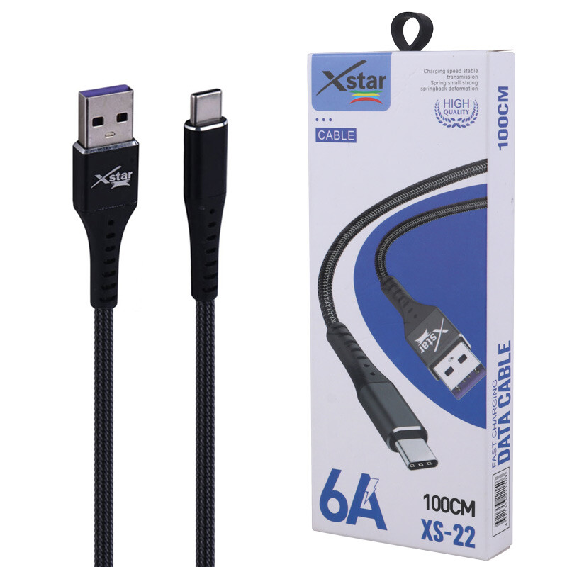 کابل تایپ سی فست شارژ Xstar XS-22 6A 1m