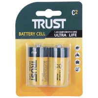باتری دوتایی متوسط Trust Ultra Life R14 1.5V C2
