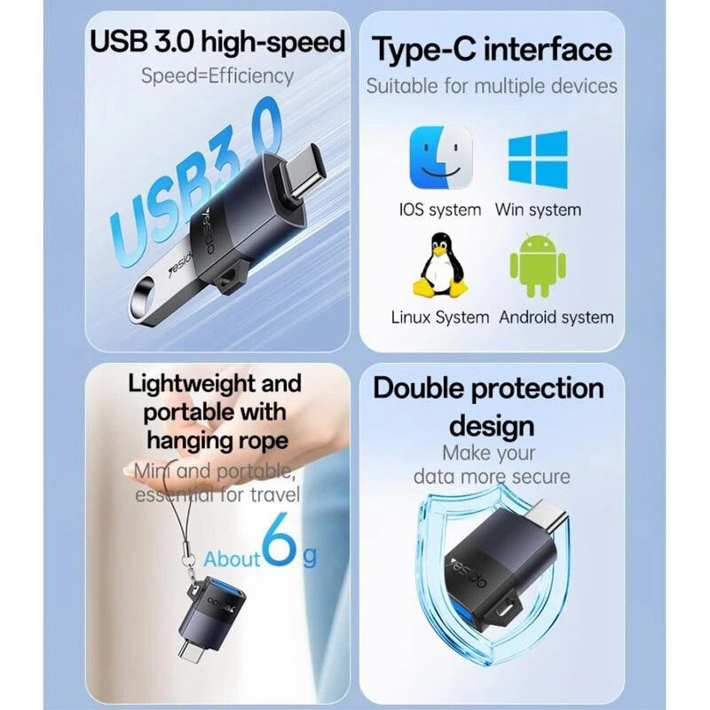 تبدیل USB3.0 OTG به Type-C یسیدو GS31