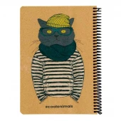 دفترچه یادداشت 100 برگ CoolAnimals طرح کرافت بغل بازشو