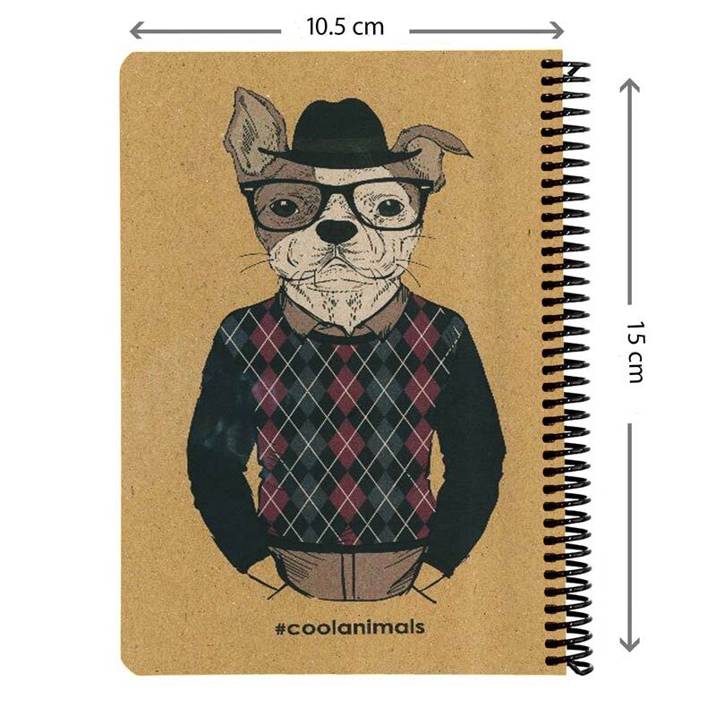 دفترچه یادداشت 100 برگ طرح CoolAnimals کرافت بغل بازشو